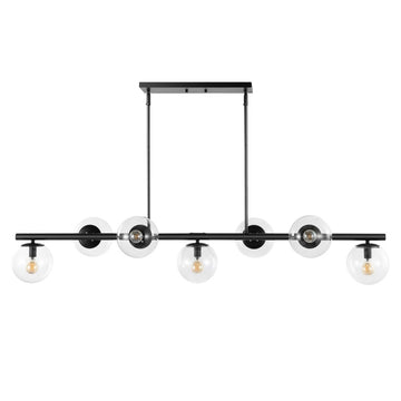 Luca Parisian 45.5" Modern Glam Iron Globe Linear LED Pendant